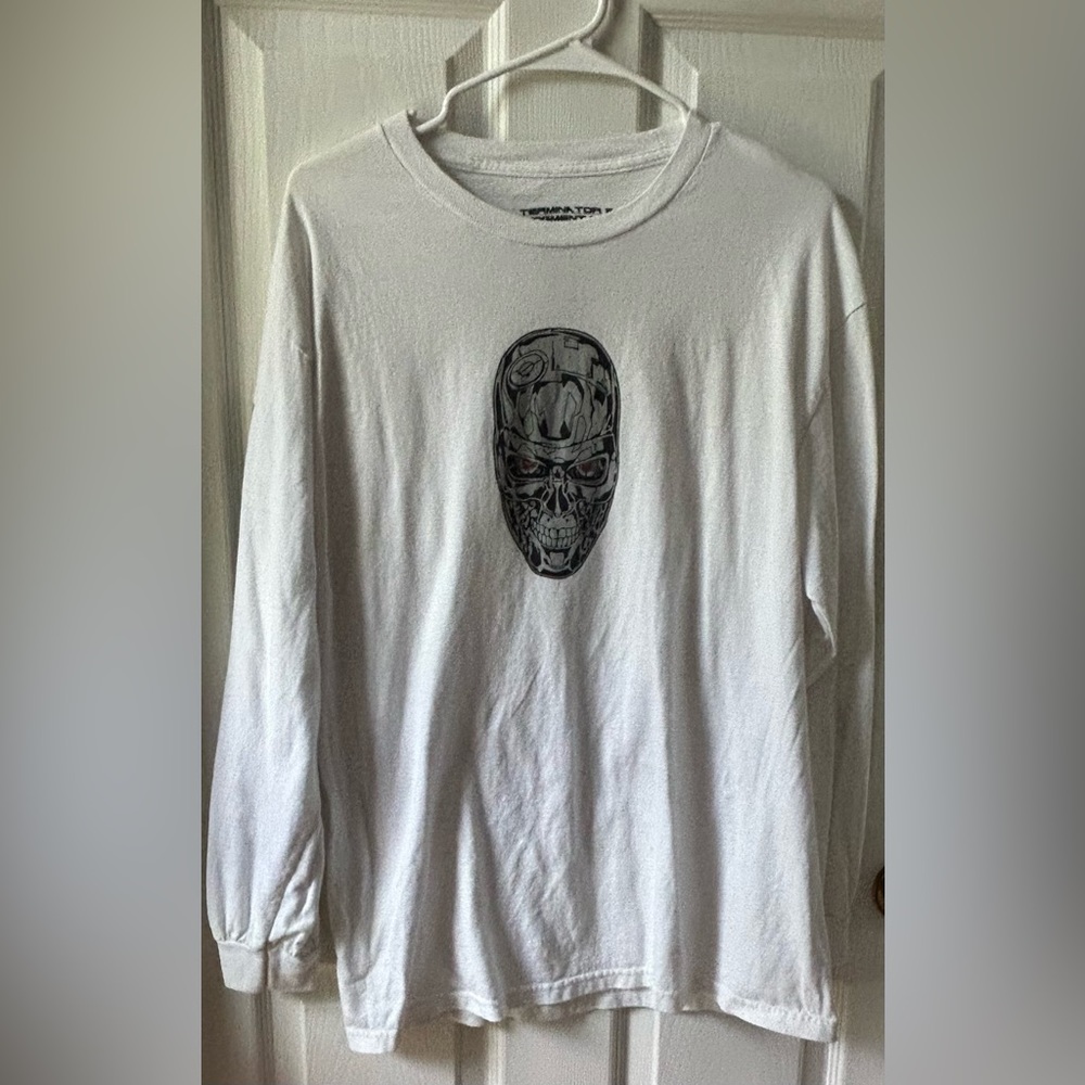 Primitive Skynet Terminator 2 Long Sleeve white T-Shirt, Mens Large